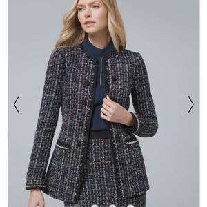 White House Black Market Pearl Tweed Blazer Jacket